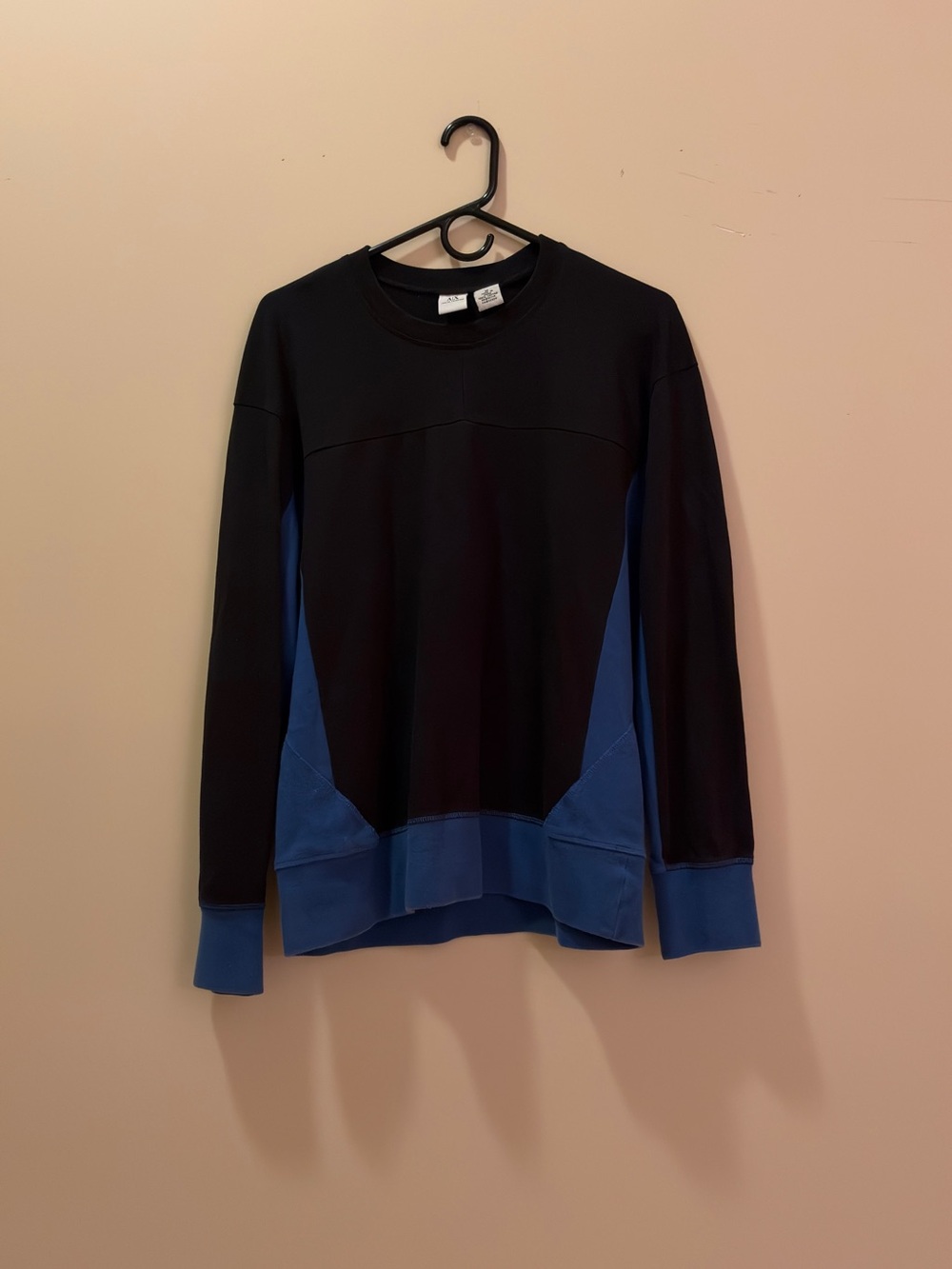 Armani Exchange Black and Blue Panel Crewneck
